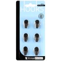 Haczyki wieszaki uchwyty haczyk samoprzylepny stalowy czarny 3x2cm 6 sztuk STORAGE SOLUTIONS 569573-W1