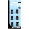 Haczyki wieszaki uchwyty haczyk samoprzylepny stalowy czarny 3x2cm 6 sztuk STORAGE SOLUTIONS 569573-W2