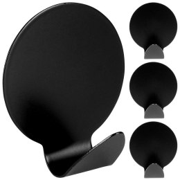 Haczyki wieszaki uchwyty haczyk samoprzylepny stalowy czarny 4x3.5cm 4SZT STORAGE SOLUTIONS 569572-W3