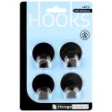 Haczyki wieszaki uchwyty haczyk samoprzylepny stalowy czarny 4x3.5cm 4SZT STORAGE SOLUTIONS 569572-W3