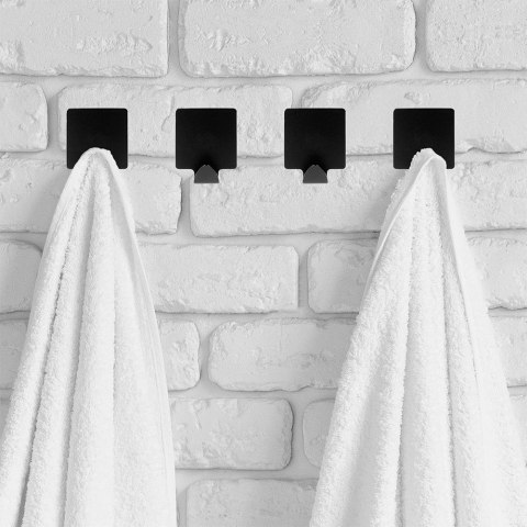 Haczyki wieszaki uchwyty haczyk samoprzylepny stalowy czarny 4x3.5cm 4SZT STORAGE SOLUTIONS 569572-W4