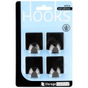 Haczyki wieszaki uchwyty haczyk samoprzylepny stalowy czarny 4x3.5cm 4SZT STORAGE SOLUTIONS 569572-W4