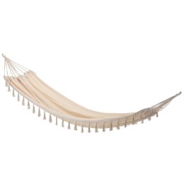 Hamak ogrodowy beżowy jednoosobowy 200x100cm biały PROGARDEN 911902-B