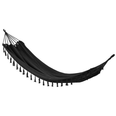 Hamak ogrodowy brązowy jednoosobowy 200x100cm czarny PROGARDEN 911902-C