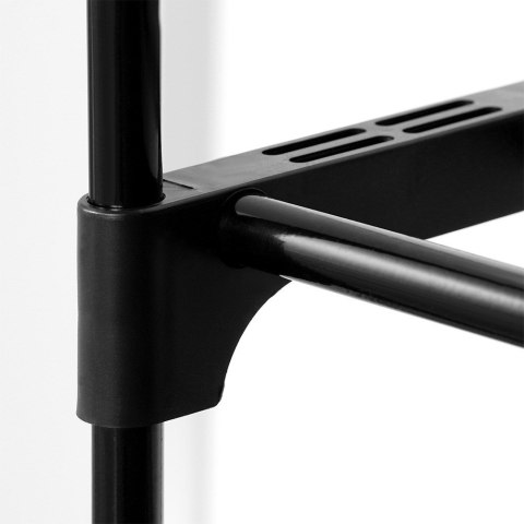 Metalowa półka na buty regał stojak organizer czarny 3-poziomowy 57x28x55cm VILDE 568052