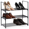 Metalowa półka na buty regał stojak organizer czarny 3-poziomowy 57x28x55cm VILDE 568052