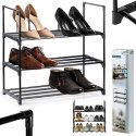 Metalowa półka na buty regał stojak organizer czarny 3-poziomowy 57x28x55cm VILDE 568052