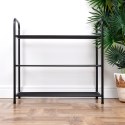 Metalowa półka na buty regał stojak organizer czarny 3-poziomowy 63x28x60cm VILDE 569979