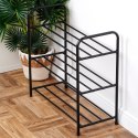 Metalowa półka na buty regał stojak organizer czarny 3-poziomowy 63x28x60cm VILDE 569979