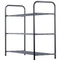 Metalowa półka na buty regał stojak organizer czarny 3-poziomowy 63x28x60cm VILDE 569979