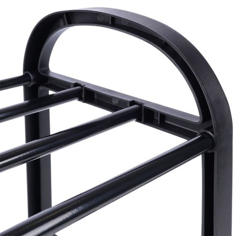 Metalowa półka na buty regał stojak organizer czarny 4-poziomowy 49.5x18.5x56.5cm VILDE 569732