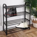 Metalowa półka na buty regał stojak organizer czarny 4-poziomowy 49.5x18.5x56.5cm VILDE 569732