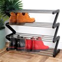 Metalowa półka na buty regał stojak organizer czarny 4-poziomowy 61.5x19x50cm VILDE 568024