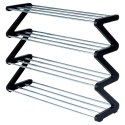 Metalowa półka na buty regał stojak organizer czarny 4-poziomowy 61.5x19x50cm VILDE 568024