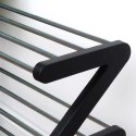 Metalowa półka na buty regał stojak organizer czarny 4-poziomowy 61.5x19x50cm VILDE 568024