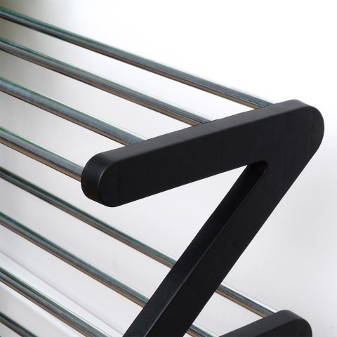Metalowa półka na buty regał stojak organizer czarny 4-poziomowy 61.5x19x50cm VILDE 568024