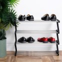 Metalowa półka na buty regał stojak organizer czarny 4-poziomowy 61.5x19x50cm VILDE 568024