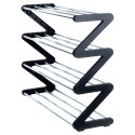 Metalowa półka na buty regał stojak organizer czarny 4-poziomowy 61.5x19x50cm VILDE 568024
