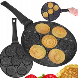 Patelnia do smażenia placków jajek 26cm 7 wzorów pancakes zwierzątka KRISBERG KS-5120