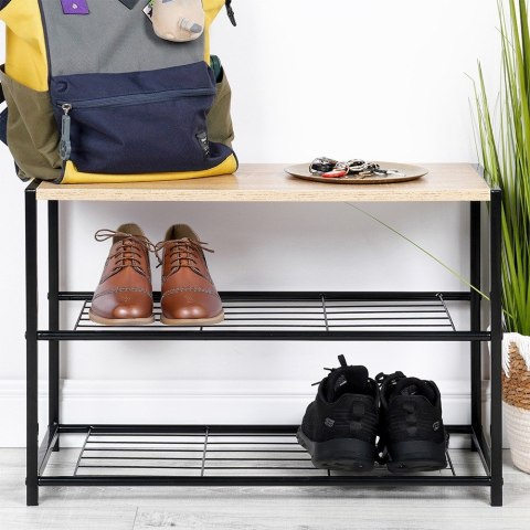 Półka na buty metalowa regał stojak organizer 3-poziomowy 63x30x43cm ORION 811117