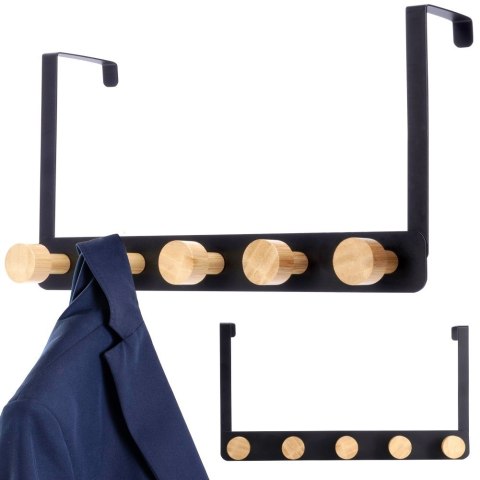Wieszak uchwyt na drzwi metalowy czarny 33.5cm STORAGE SOLUTIONS 569943