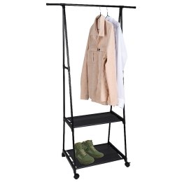 Wieszak uchwyt stojący na ubrania metalowy czarny 157cm STORAGE SOLUTIONS 569072