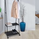 Wieszak uchwyt stojący na ubrania metalowy czarny 157cm STORAGE SOLUTIONS 569072
