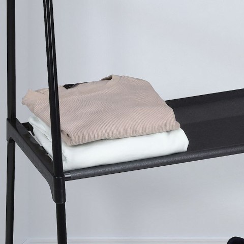 Wieszak uchwyt stojący na ubrania metalowy czarny 157cm STORAGE SOLUTIONS 569072