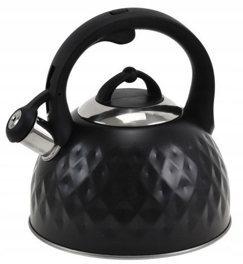 Czajnik stalowy na gaz 2.5L indukcja czarny KRISBERG KS-2584