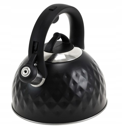 Czajnik stalowy na gaz 2.5L indukcja czarny KRISBERG KS-2584