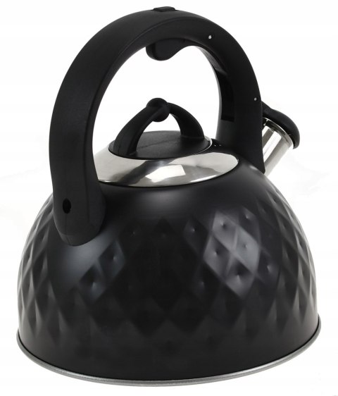 Czajnik stalowy na gaz 2.5L indukcja czarny KRISBERG KS-2584