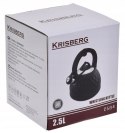 Czajnik stalowy na gaz 2.5L indukcja czarny KRISBERG KS-2584