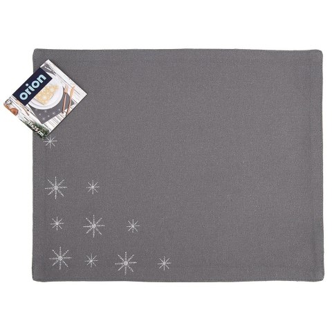 Podkładka na stół bawełniana świąteczna szara PŁATEK 33.5x26cm ORION 728048