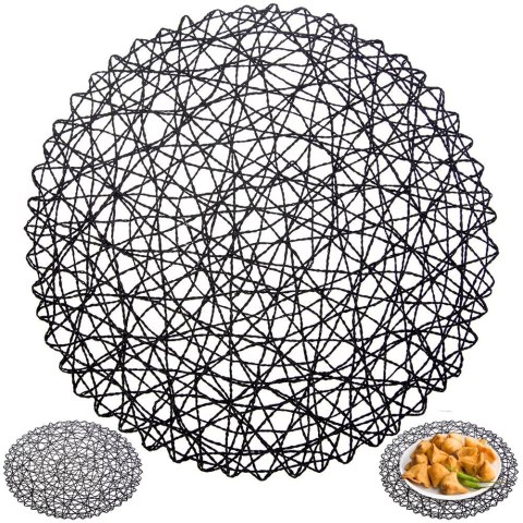 Podkładka na stół papierowa czarna okrągła 35cm ORION 728014