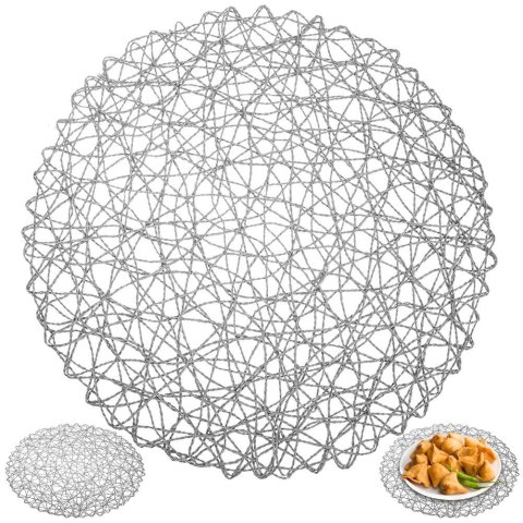 Podkładka na stół papierowa szara okrągła 35cm ORION 728015