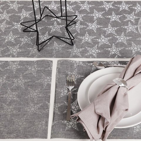 Podkładki na stół i bieżnik szara świąteczna prostokątna 5 szt. HOME STYLING COLLECTION 839153