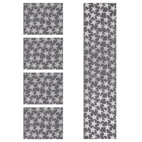 Podkładki na stół i bieżnik szara świąteczna prostokątna 5 szt. HOME STYLING COLLECTION 839153
