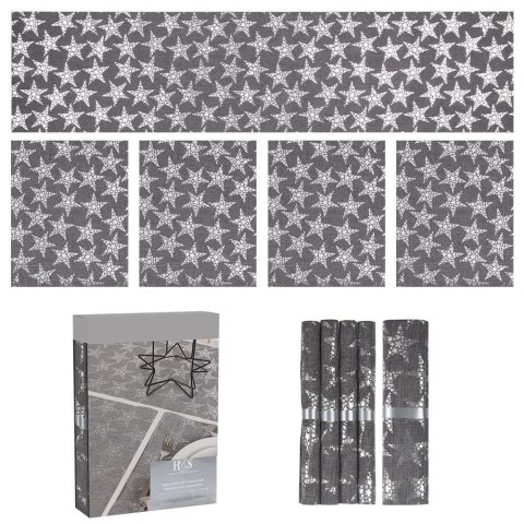 Podkładki na stół i bieżnik szara świąteczna prostokątna 5 szt. HOME STYLING COLLECTION 839153