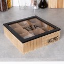Pojemnik na herbatę z przedziałkami pokrywką BISTRO 24x24x7.5cm VILDE 259349