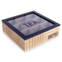 Pojemnik na herbatę z przedziałkami pokrywką BISTRO 24x24x7.5cm VILDE 259349