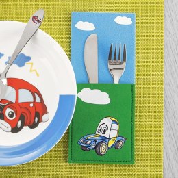 Pokrowiec etui na sztućce dziecięcy dla dzieci dziecka AUTO 21x9 cm ORION 728036