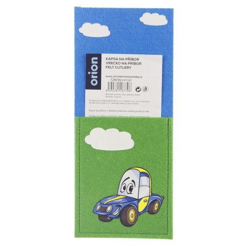 Pokrowiec etui na sztućce dziecięcy dla dzieci dziecka AUTO 21x9 cm ORION 728036