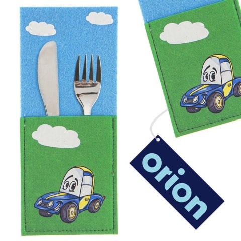 Pokrowiec etui na sztućce dziecięcy dla dzieci dziecka AUTO 21x9 cm ORION 728036