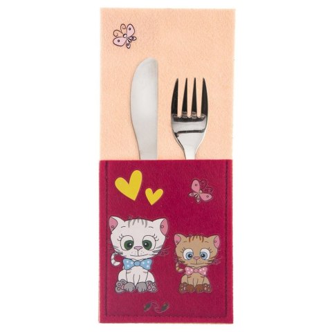 Pokrowiec etui na sztućce dziecięcy dla dzieci dziecka KOTEK 21x9cm ORION 728038