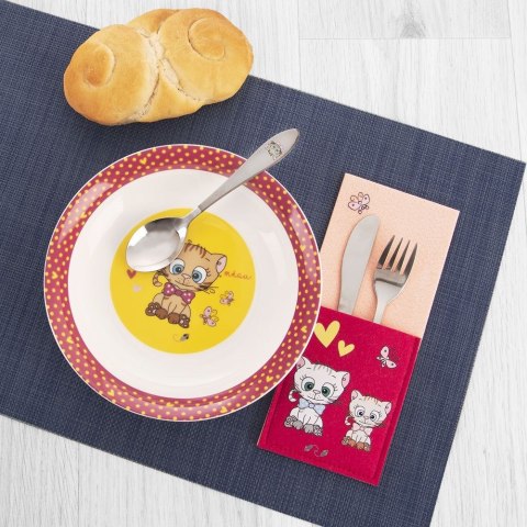 Pokrowiec etui na sztućce dziecięcy dla dzieci dziecka KOTEK 21x9cm ORION 728038
