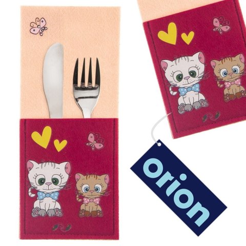 Pokrowiec etui na sztućce dziecięcy dla dzieci dziecka KOTEK 21x9cm ORION 728038
