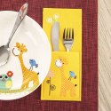 Pokrowiec etui na sztućce dziecięcy dla dzieci dziecka ŻYRAFA 21x9cm ORION 728037