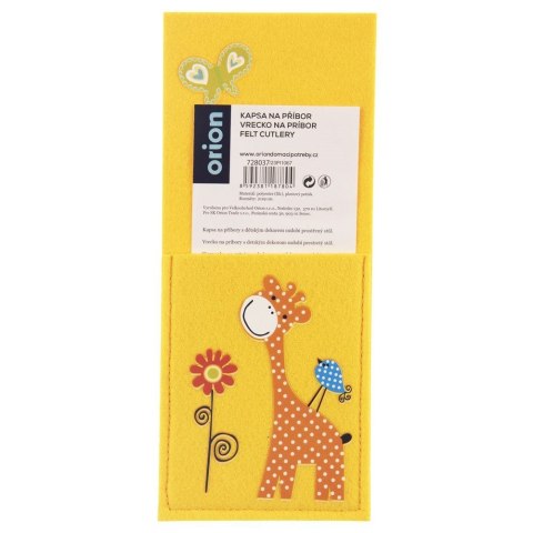 Pokrowiec etui na sztućce dziecięcy dla dzieci dziecka ŻYRAFA 21x9cm ORION 728037
