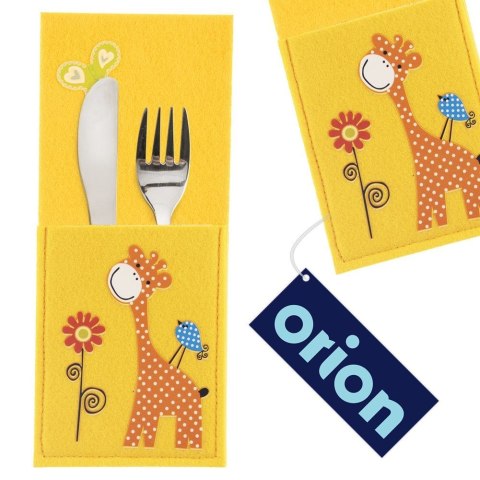 Pokrowiec etui na sztućce dziecięcy dla dzieci dziecka ŻYRAFA 21x9cm ORION 728037