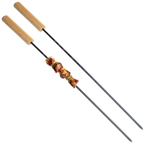 Szpikulce do szaszłyków mięsa szampury metalowe czarne 48cm 2 sztuki VAGGAN 489170